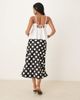 YAS YAS satin midi skirt in black and white polka dots-Multi - 3