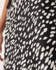 YAS YAS satin midi skirt in black and white splotch print - 3