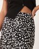 YAS YAS satin midi skirt in black and white splotch print - 4