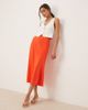 YAS YAS satin midi skirt in cherry tomato-Red - 1