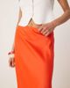 YAS YAS satin midi skirt in cherry tomato-Red - 2