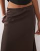 YAS YAS satin midi skirt in chocolate brown - 2