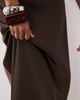 YAS YAS satin midi skirt in chocolate brown - 3