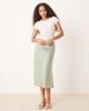 YAS YAS satin midi skirt in iceberg green - 1