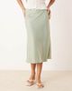YAS YAS satin midi skirt in iceberg green - 2