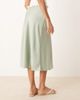 YAS YAS satin midi skirt in iceberg green - 4