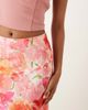 YAS YAS satin midi skirt in pink watercolor floral print-Multi - 2