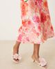YAS YAS satin midi skirt in pink watercolor floral print-Multi - 4