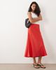 YAS YAS satin midi skirt in poinsettia red - 1