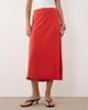 YAS YAS satin midi skirt in poinsettia red - 2