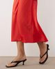 YAS YAS satin midi skirt in poinsettia red - 3