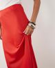 YAS YAS satin midi skirt in poinsettia red - 4
