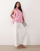 YAS YAS satin one shoulder top with scarf detail in pink - 3