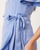 YAS YAS satin wrap midi dress in blue - 2