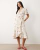 YAS YAS satin wrap midi dress in white garden floral print - 1