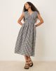 YAS YAS shirred waist midi dress in black and white checkerboard-Multi - 1