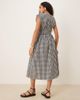 YAS YAS shirred waist midi dress in black and white checkerboard-Multi - 4