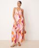 YAS YAS strap detail maxi dress in pink blur print - 1