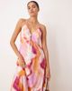 YAS YAS strap detail maxi dress in pink blur print - 2