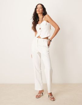YAS YAS tailored straight leg pants in white - part of a set