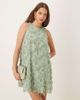 YAS YAS textured racer neck mini dress in iceberg green - 1