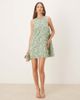 YAS YAS textured racer neck mini dress in iceberg green - 2
