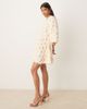 YAS YAS textured smock mini dress with sequin embellishment in cream-White - 1