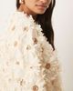 YAS YAS textured smock mini dress with sequin embellishment in cream-White - 3