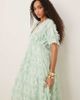 YAS YAS textured v neck midi dress in mist green - 3
