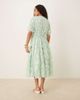 YAS YAS textured v neck midi dress in mist green - 4
