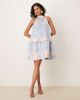 YAS YAS tie back halter neck mini dress in painted pastel print-Multi - 1