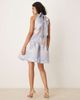 YAS YAS tie back halter neck mini dress in painted pastel print-Multi - 4