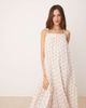YAS YAS tie shoulder boho smock maxi dress in ditsy pink floral print-White - 3