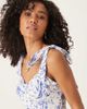 YAS YAS tie shoulder floral midi dress in blue and white - 3