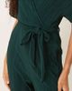 YAS YAS tie waist plisse jumpsuit in deep jewel green - 2