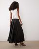 YAS YAS volume satin circle midi skirt in black - 2