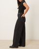 YAS YAS wide leg jeans with buckle waist adjusters in dark gray wash - 3