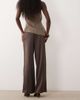 YAS YAS wide leg satin pants in chocolate brown - 4