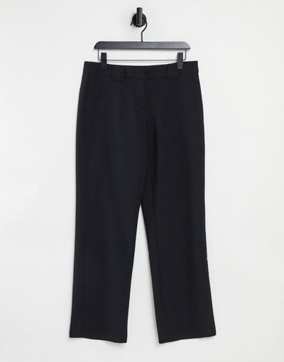 YAS Y.A.S wide leg tailored pants in black