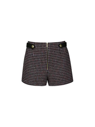YCH BUTTON TWEED SHORTS (BLACK)
