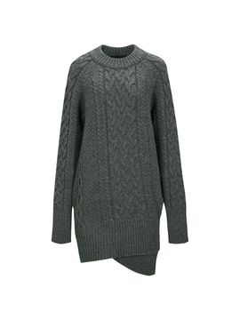 YCH CABLE KNIT DRESS (MELANGE GREY)