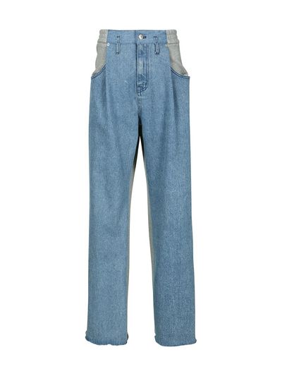 YCH CONTRAST WIDE LEG JEANS (NAVY)