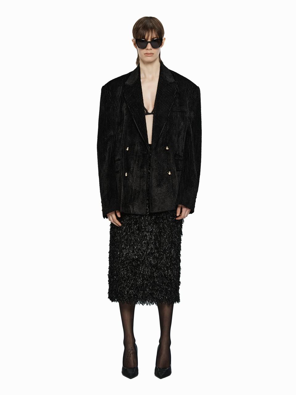 YCH COURDUROY OVERSIZED JACKET BLACK (W24JK2013BK)