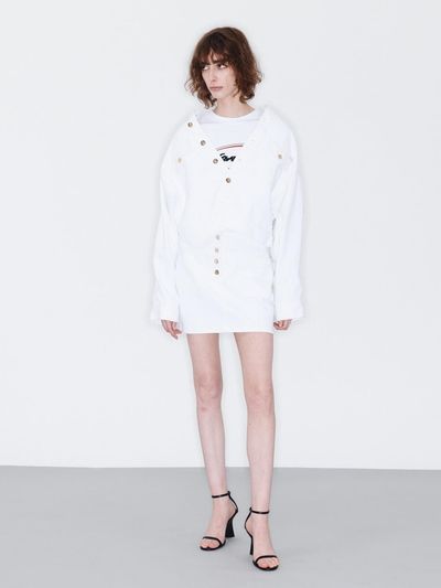 YCH CREW-NECK DENIM CROPPED JACKET