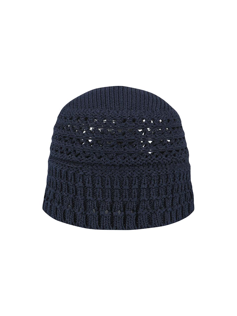 YCH Crochet-Knit Bucket Hat_Navy