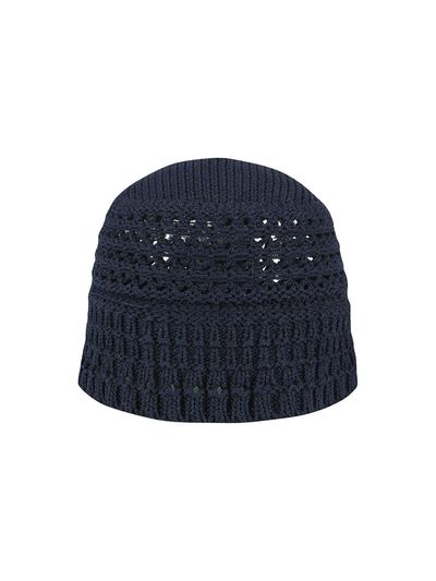 YCH Crochet-Knit Bucket Hat_Navy