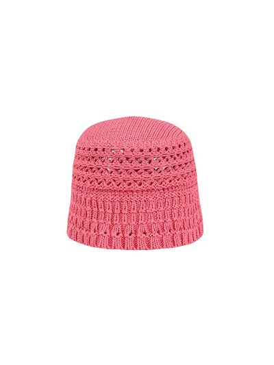 YCH Crochet-Knit Bucket Hat_Pink