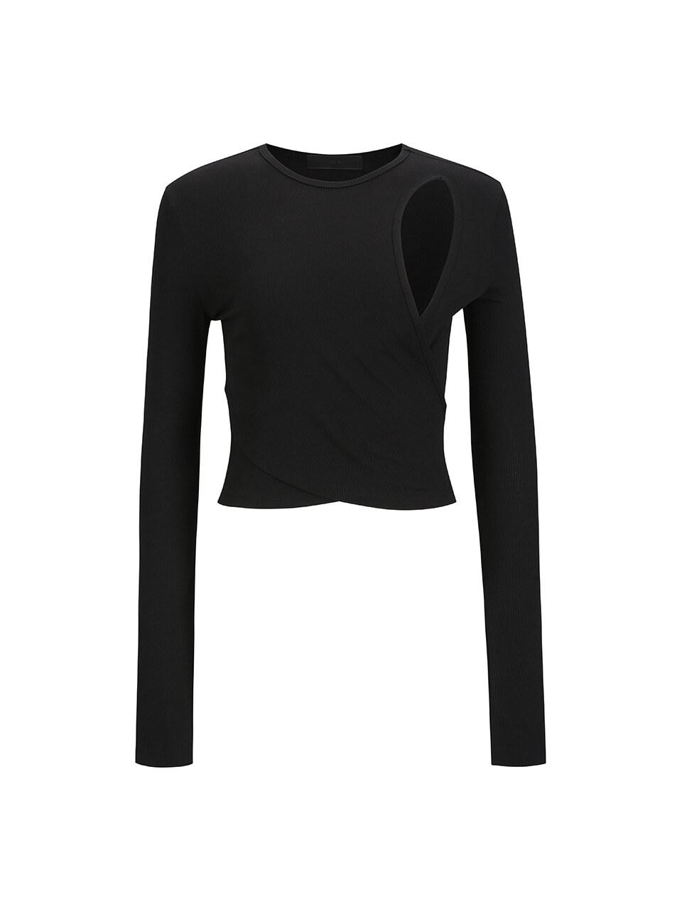 YCH CROSS CUT OUT DETAIL TOP_BLACK