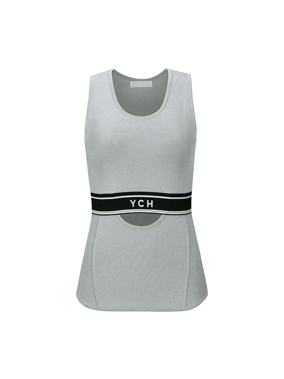 YCH CUT-OUT DETAIL SLEEVELESS TOP (GREY)