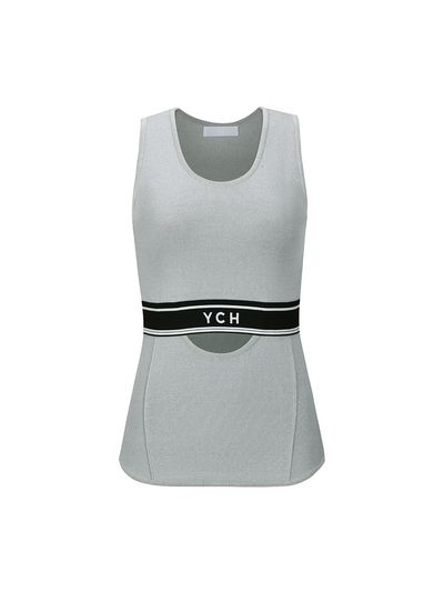 YCH CUT-OUT DETAIL SLEEVELESS TOP (GREY)